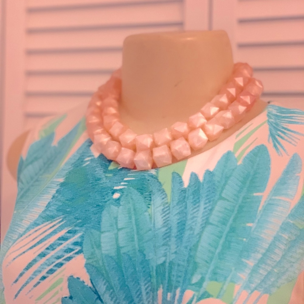Pink Resin Statement Necklace